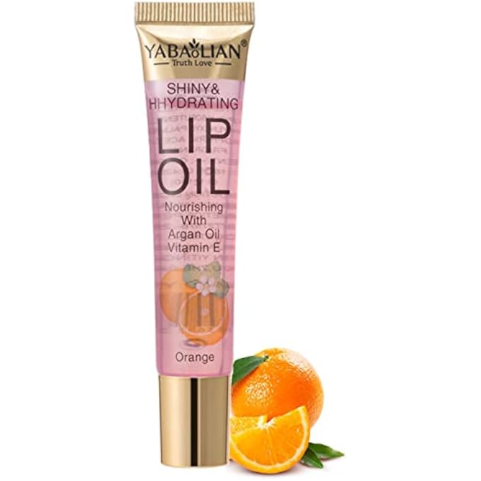 Yabaolian PLUMPING LIP OIL, LIP OILS, HYDRATING LIP GLOSS TINTED LIP BALM LIP CARE, CRYSTAL JELLY MOISTURIZING LIP OIL/POLISHED LIP OIL LINES, MOISTURIZING LIP BALM CARE STICK FOR DRY AND CHAPPED LIPS (ORANGE) - Image 1